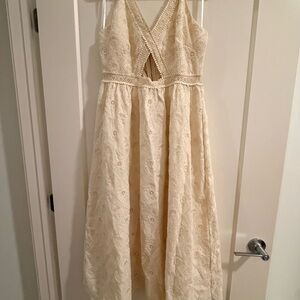 Just Me Cream Lace Midi Dress